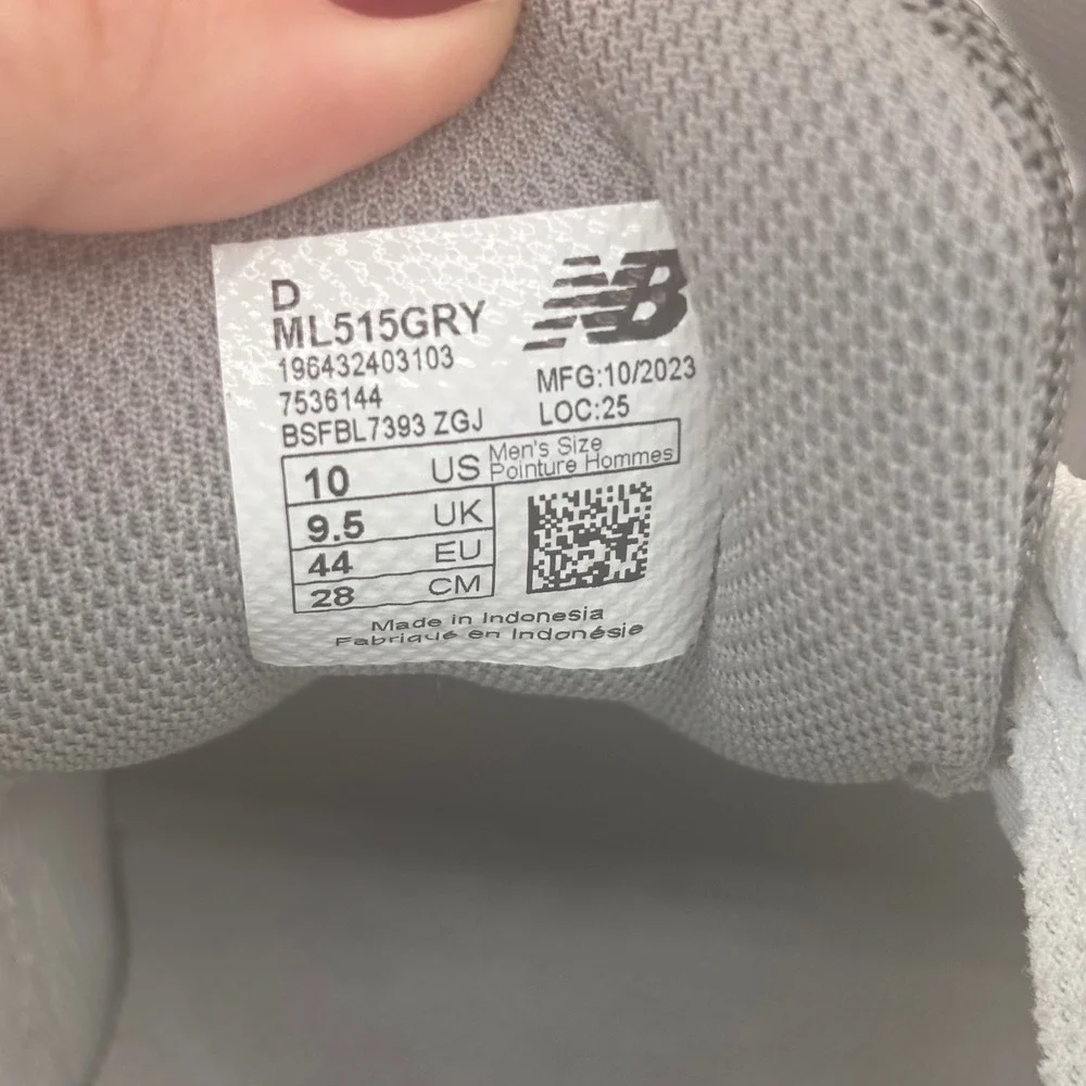 New Balance 515 Sneakers Mens 10 Grey ML515GRY Retro Low Top Shoes New